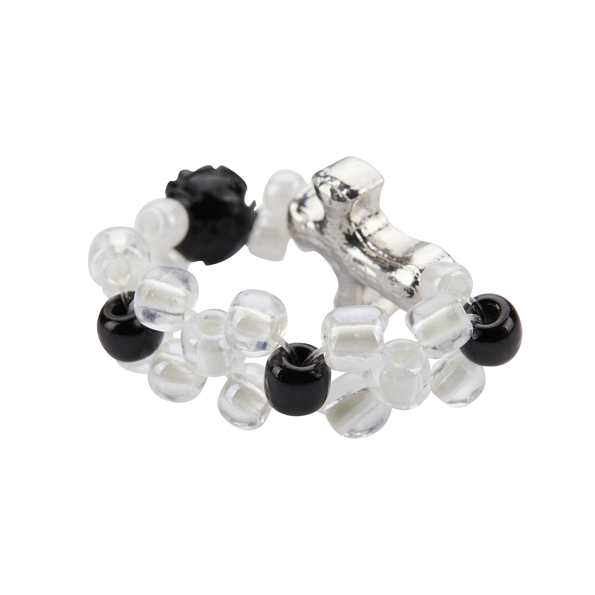 (韓国発送)EL CUBIC CROSS RING (BLACK)