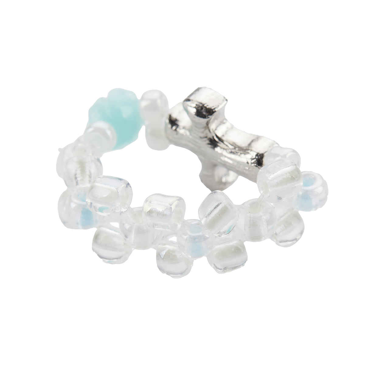(韓国発送)EL CUBIC CROSS RING (MINT)