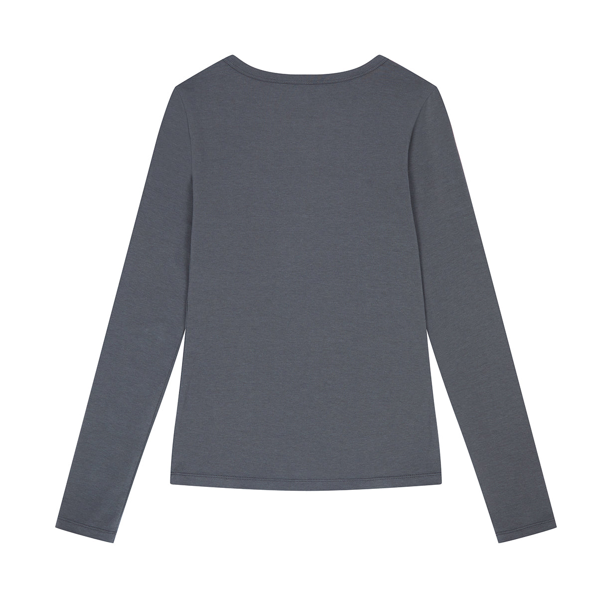 (韓国発送)EL HENLEY NECK SLEEVE TEE (CHARCOAL)