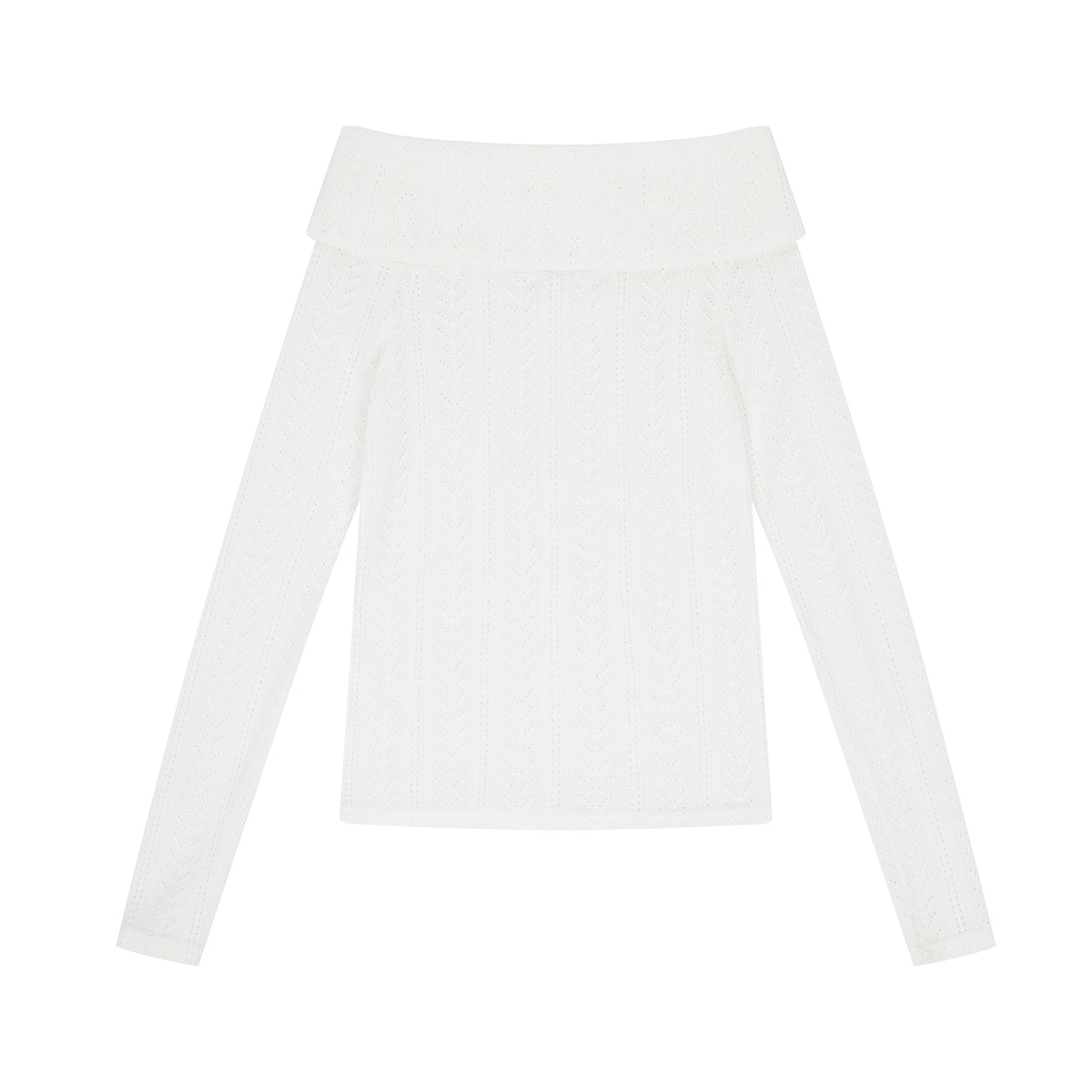 【aespa カリナ / KiiiKiii スイ着用】(韓国発送)EL OFF-SHOULDER KNIT (WHITE)