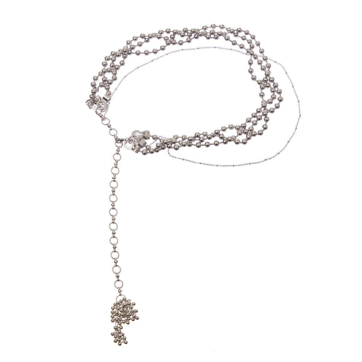 (韓国発送)SY BEAD CHAIN BELT (SILVER)