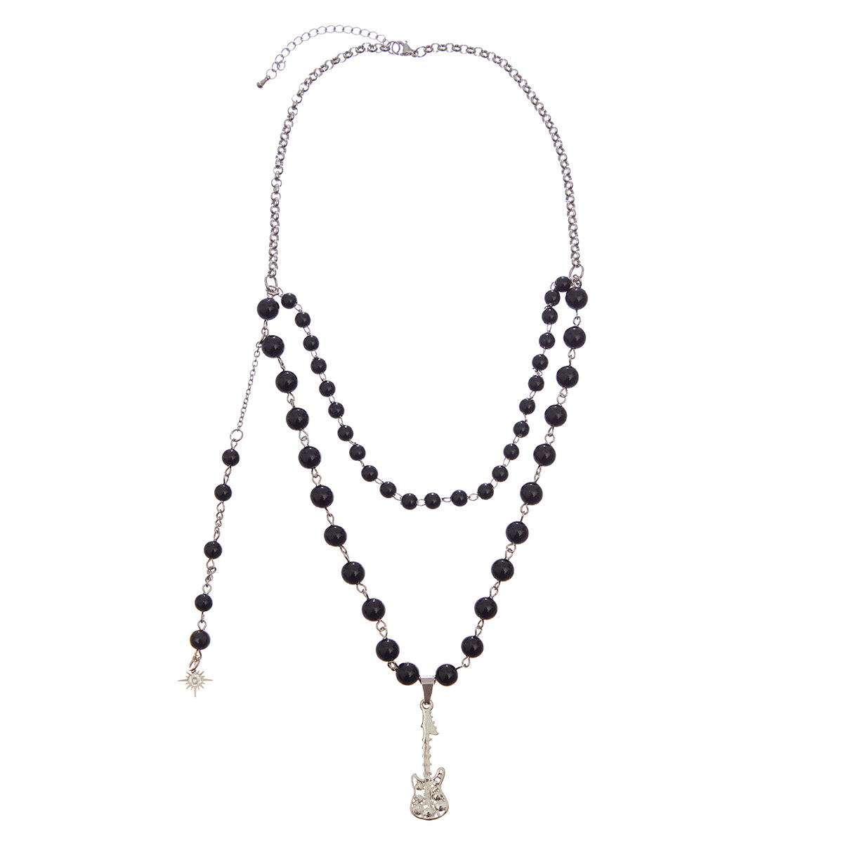 (韓国発送)SY GUITAR LAYERED NECKLACE (BLACK)