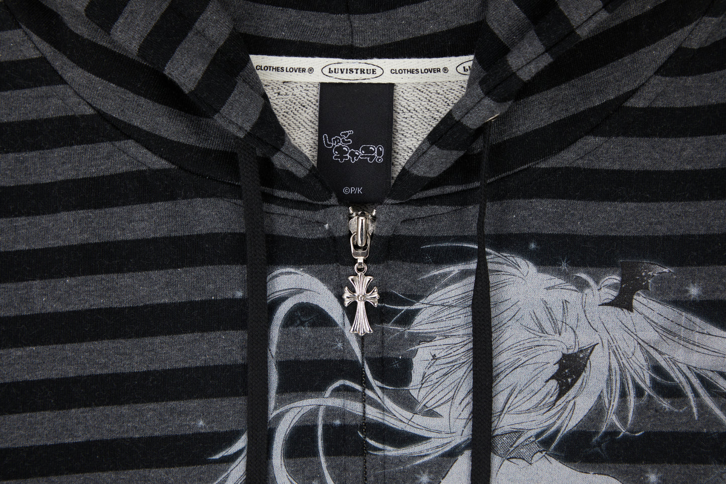 （韓国発送）SHUGO CHARA! STRIPE HOOD ZIPUP (BLACK)