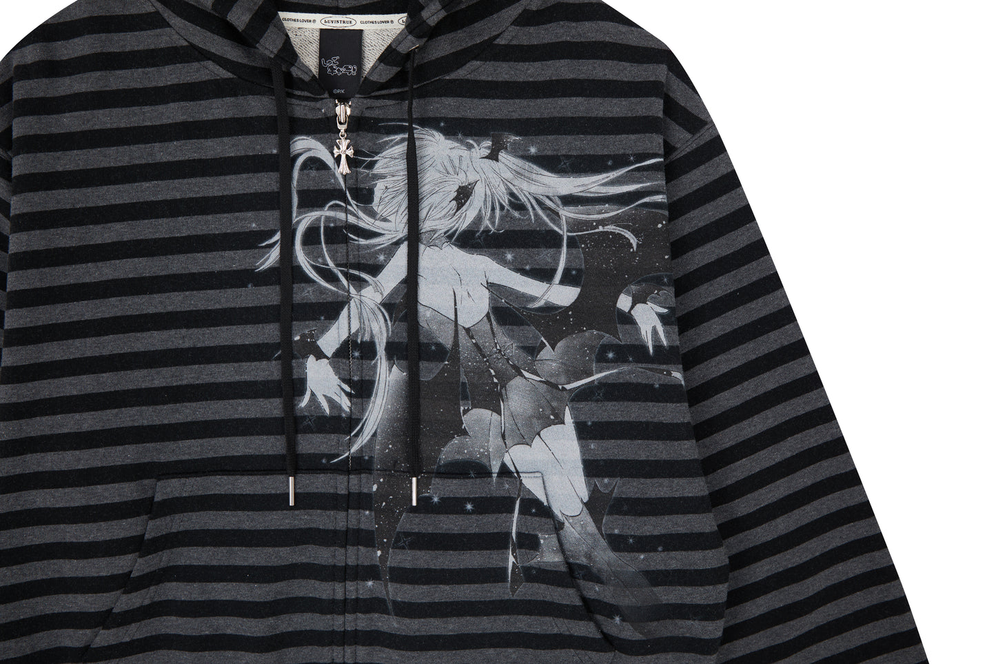 （韓国発送）SHUGO CHARA! STRIPE HOOD ZIPUP (BLACK)