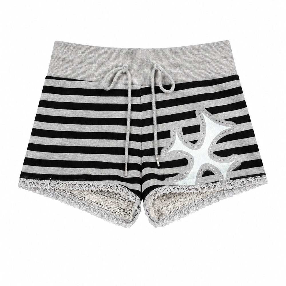 （韓国発送）SY LACE STRIPE SHORTS (GRAY)