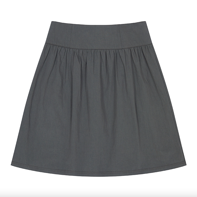 （韓国発送）EL POCKET SHIRRING MIDI SKIRT (CHARCOAL)