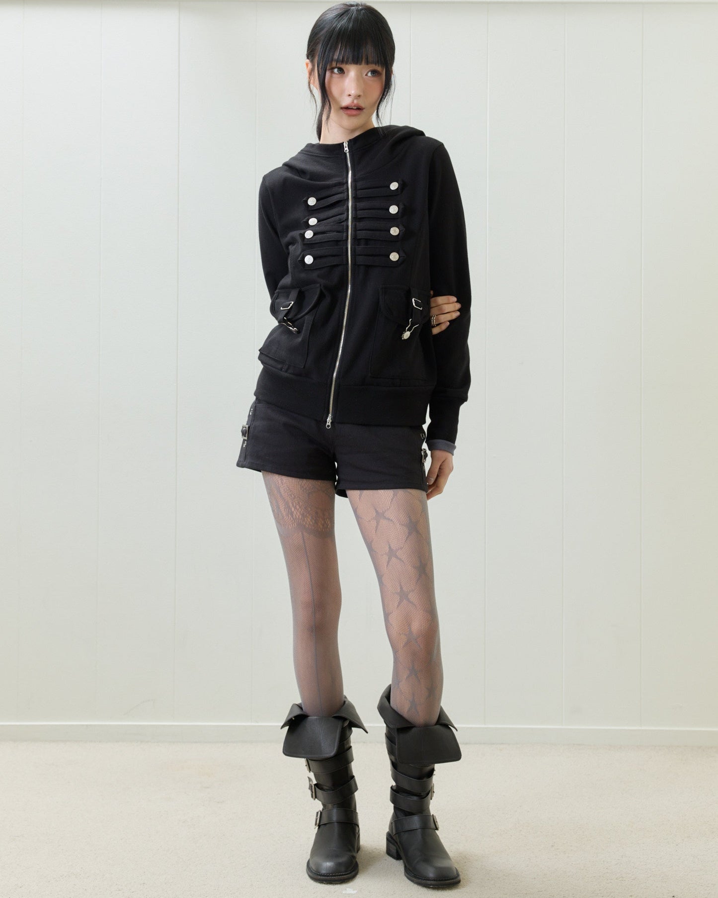 （韓国発送）EL PIRATE HOOD ZIP UP (BLACK)