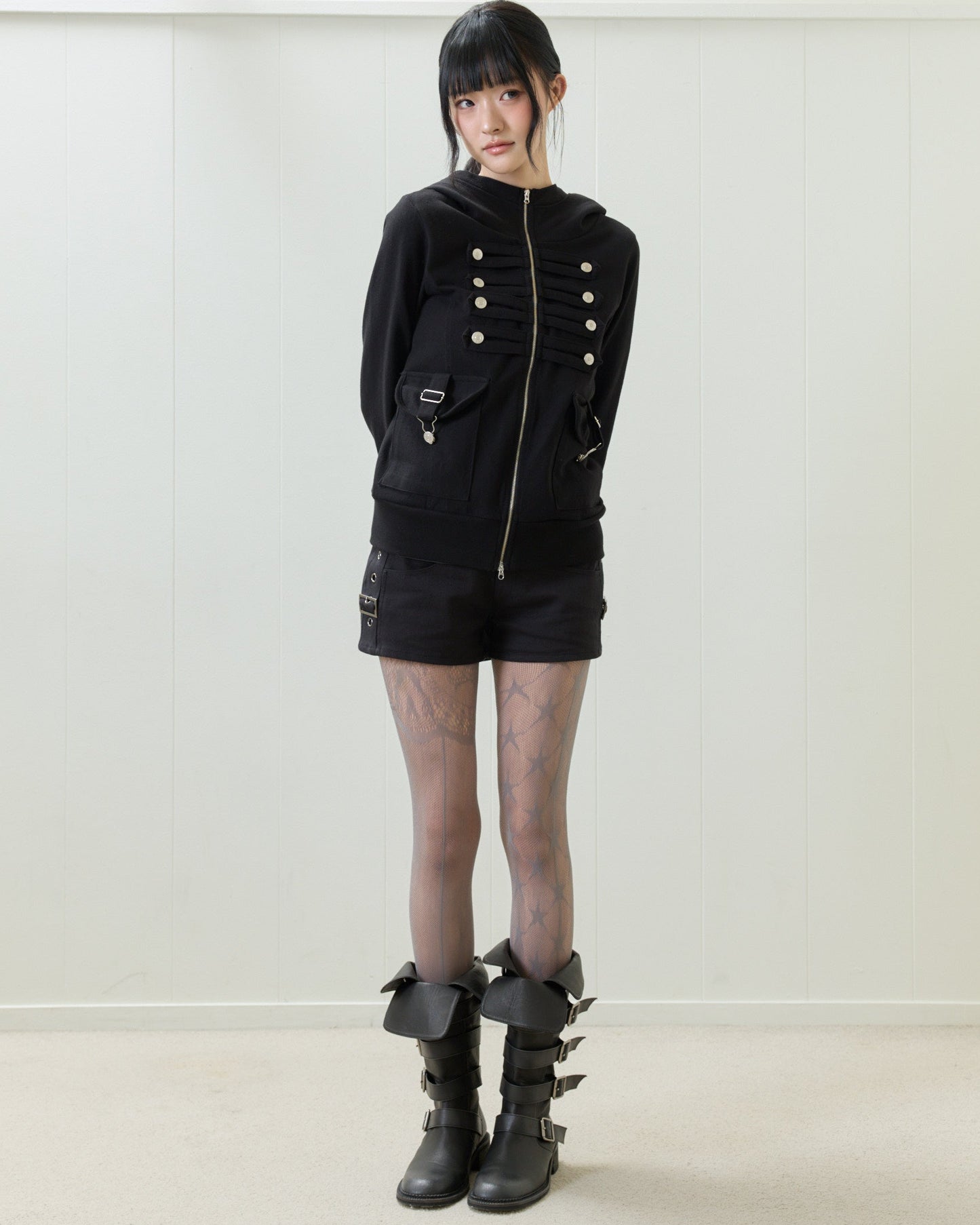（韓国発送）EL PIRATE HOOD ZIP UP (BLACK)