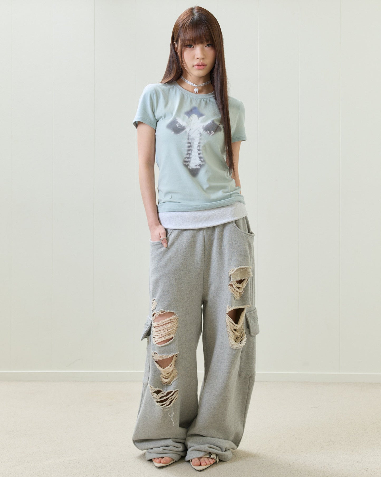 （韓国発送）EL CROSS FAIRY GRAPHIC TEE (MINT)