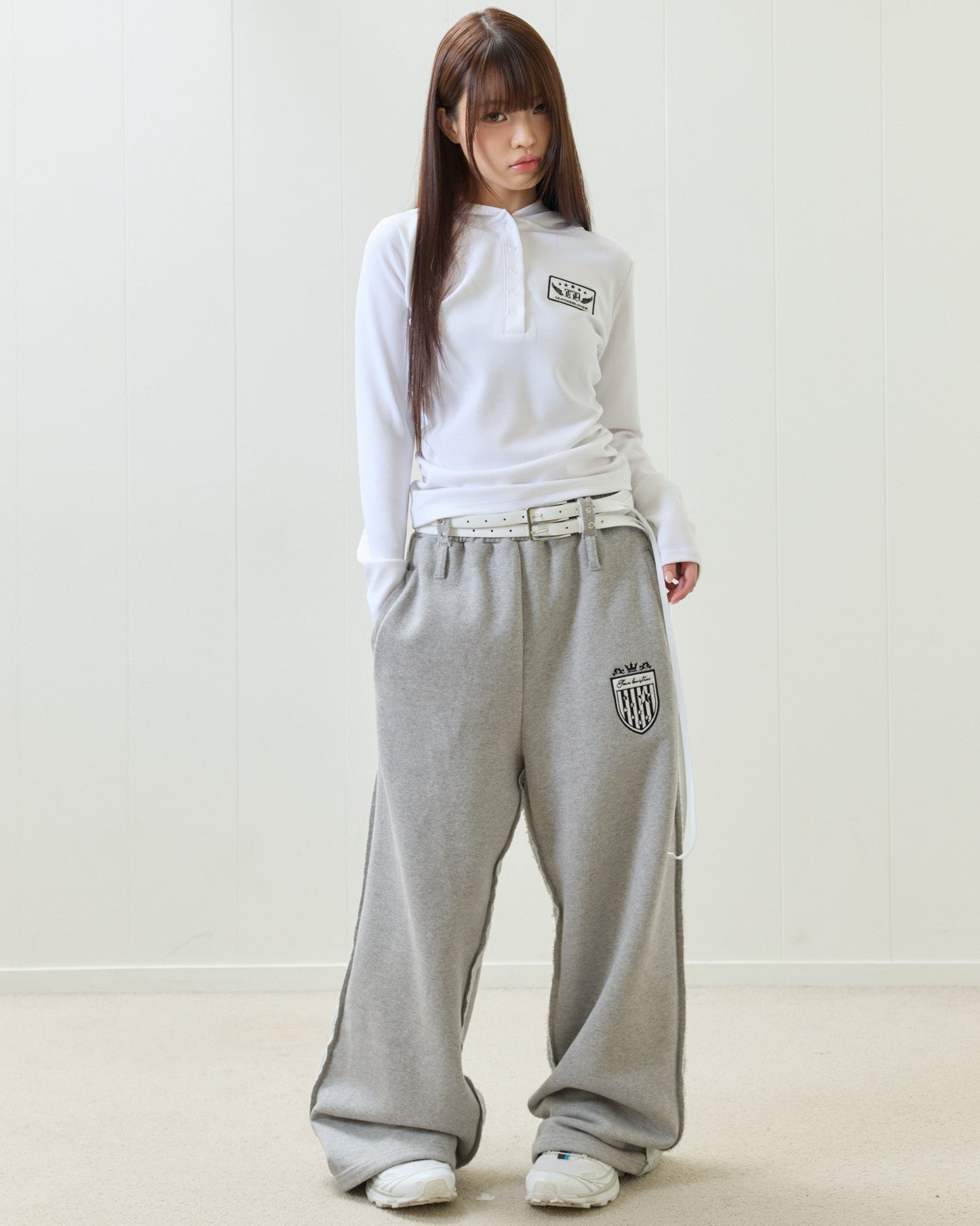 （韓国発送）EL STAR EMBLEM TRAINING PANTS (GRAY)