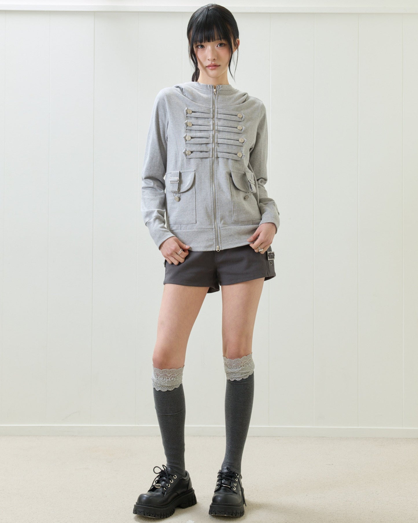 （韓国発送）EL PIRATE HOOD ZIP UP (GRAY)