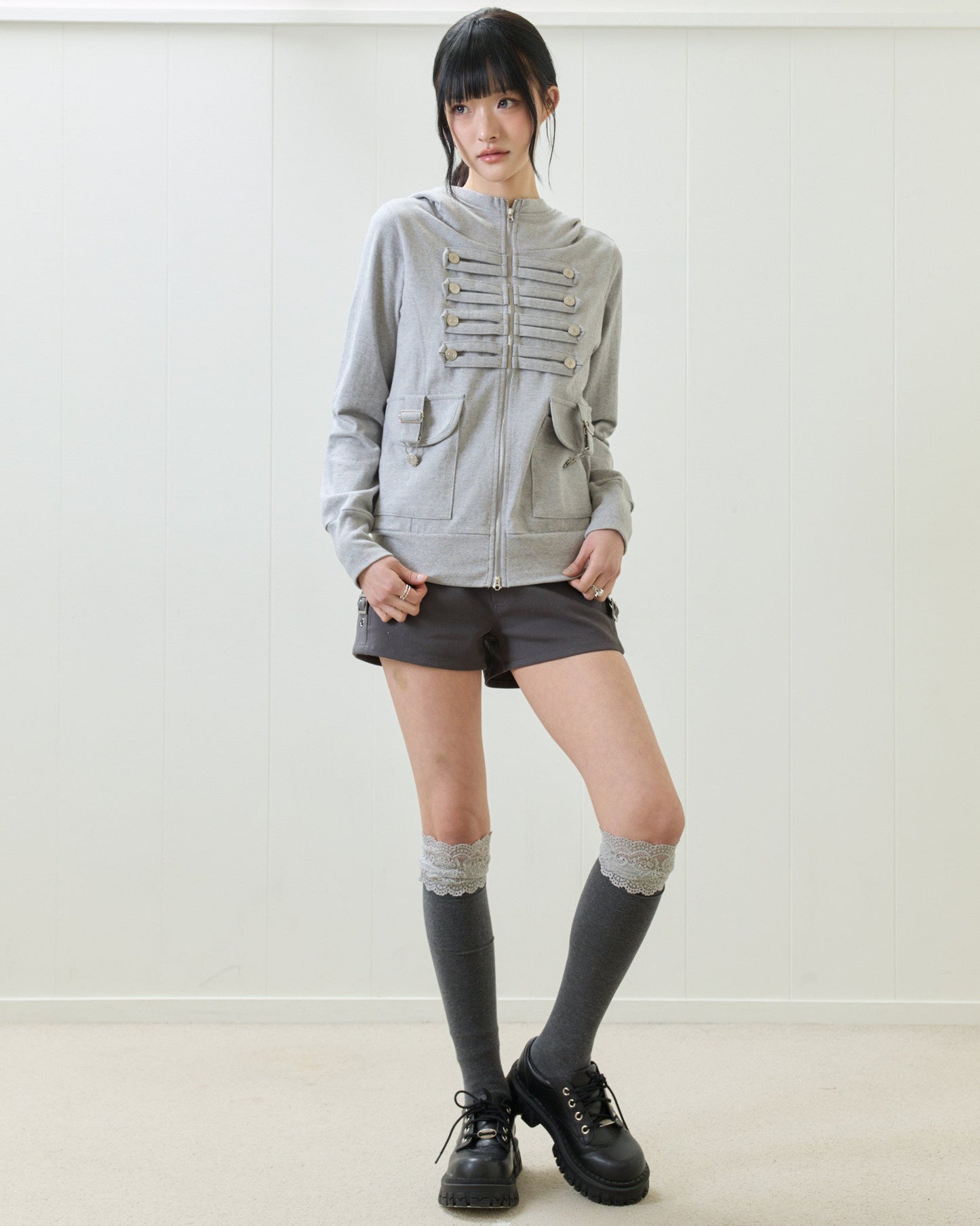 （韓国発送）EL PIRATE HOOD ZIP UP (GRAY)