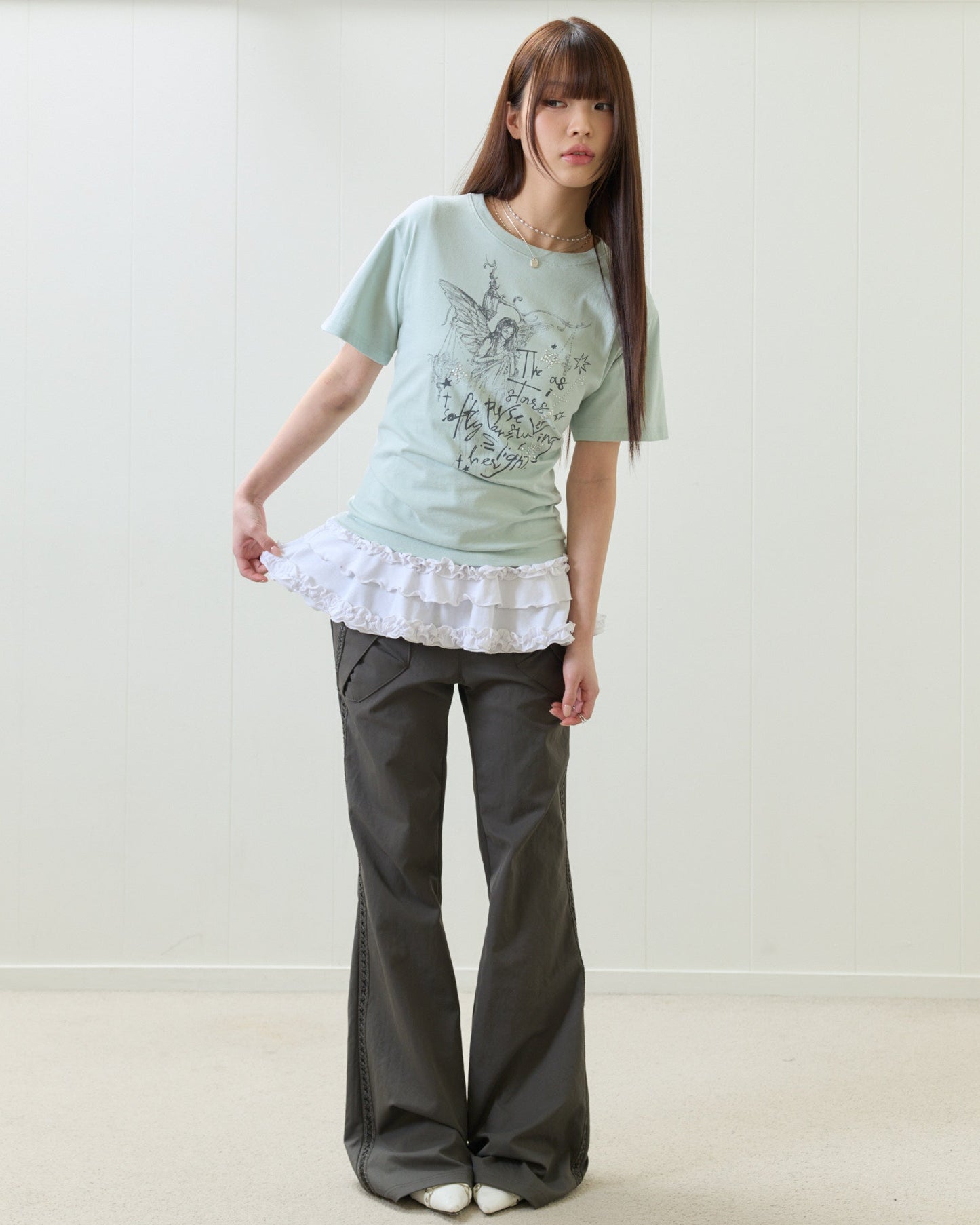 （韓国発送）EL ANGELIC GRAPHIC TEE (GREEN)