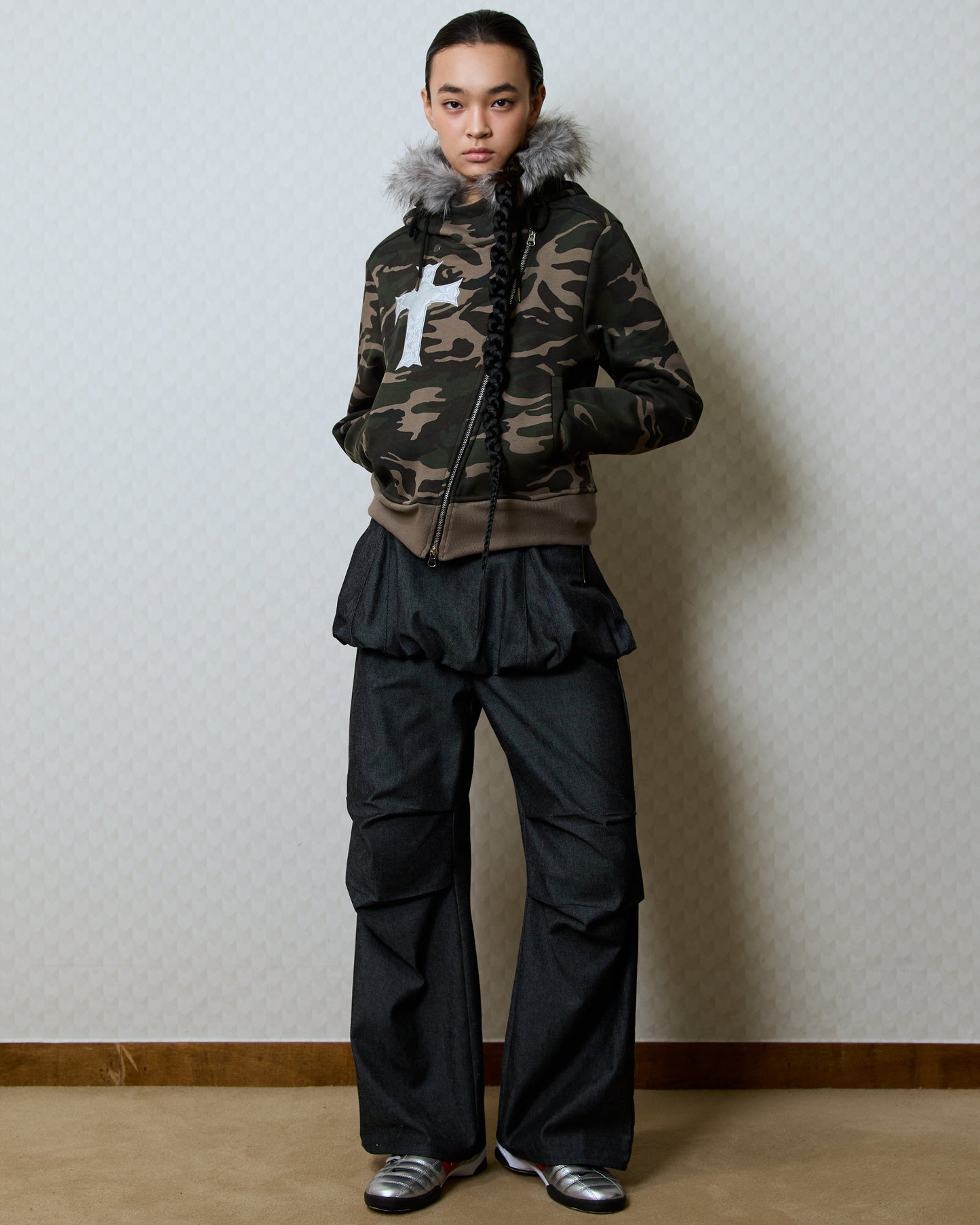 （韓国発送）GT FUR UNBALANCE HOOD ZIP UP (CAMO)