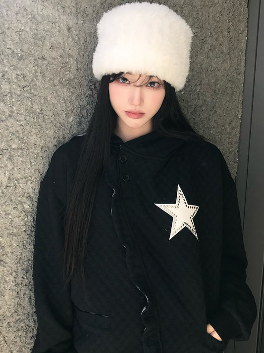（韓国発送）EV STAR HOOD TEE (BLACK)
