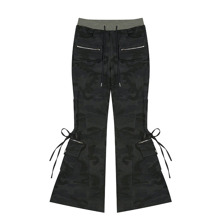 【aespa カリナ / Hearts2Hearts ジウ着用】（韓国発送）FS BOOTSCUT POCKET CARGO PANTS (CAMO)