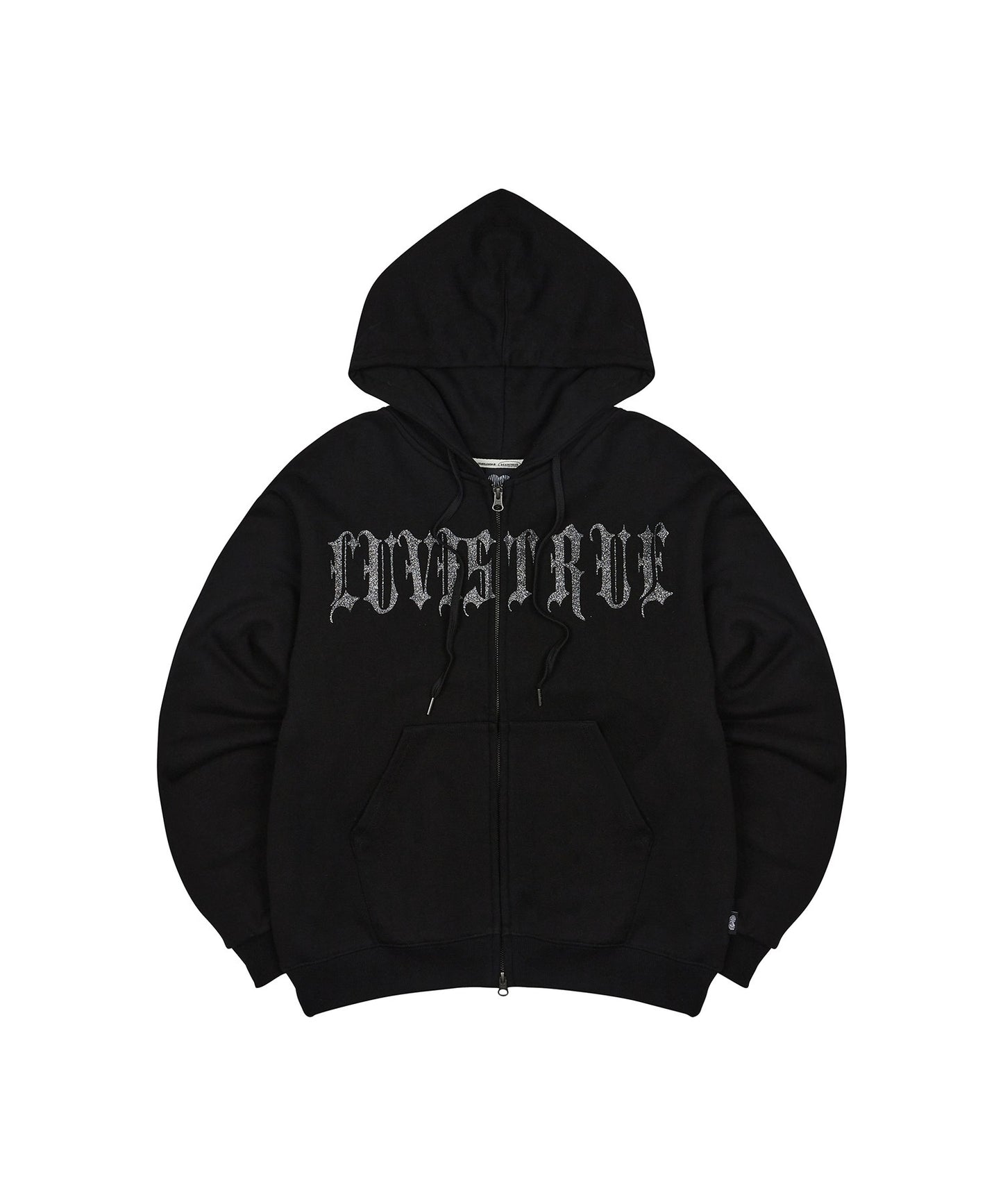 （韓国発送）MZ 2-WAY GLITTER HOOD ZIP UP (BLACK)