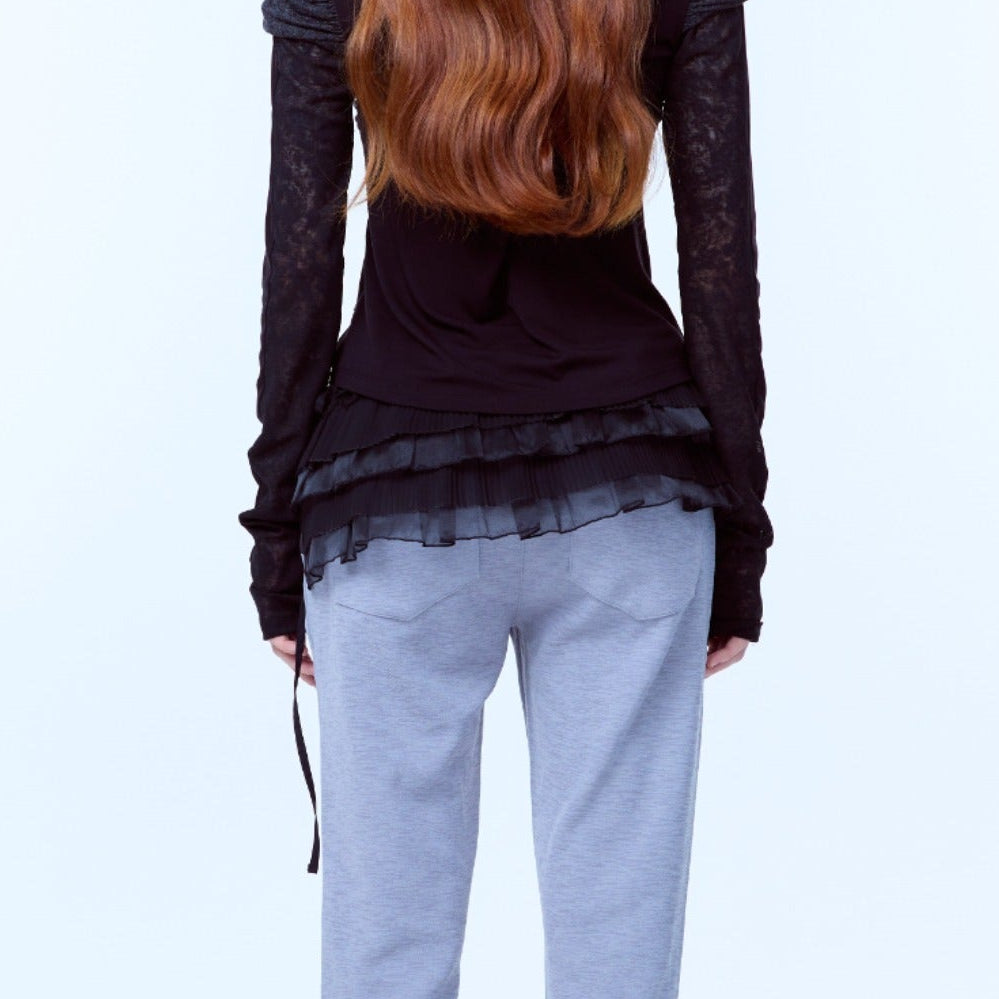 （韓国発送）PA FRILL WARP SKIRT (BLACK)