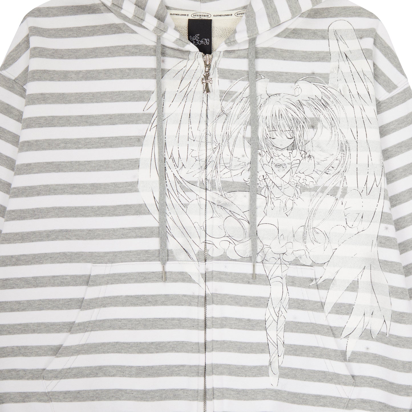 （韓国発送）SHUGO CHARA! STRIPE HOOD ZIPUP (GRAY)