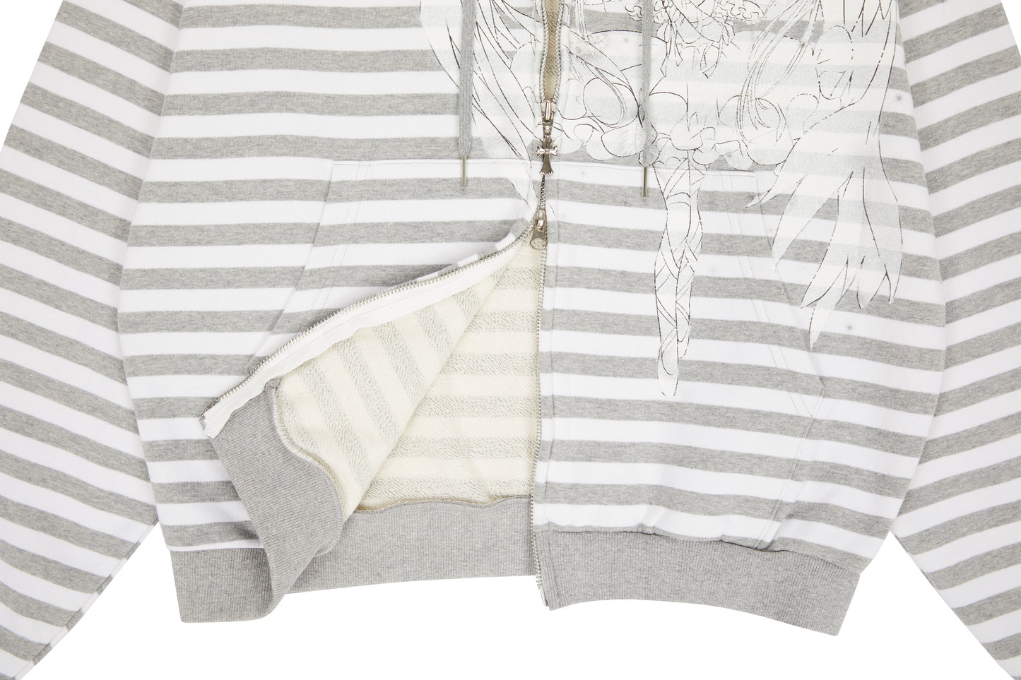 （韓国発送）SHUGO CHARA! STRIPE HOOD ZIPUP (GRAY)