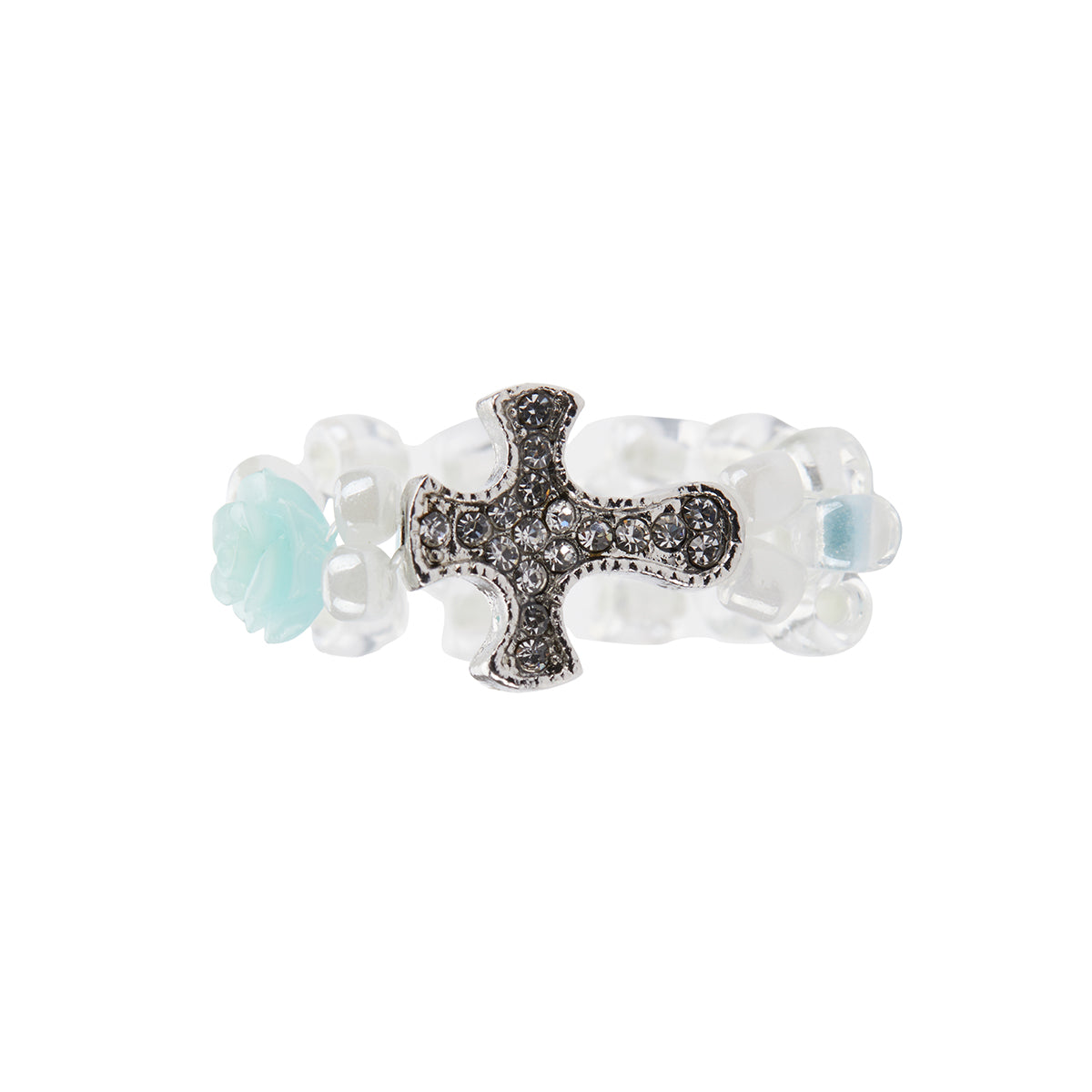 （韓国発送）EL CUBIC CROSS RING (MINT)