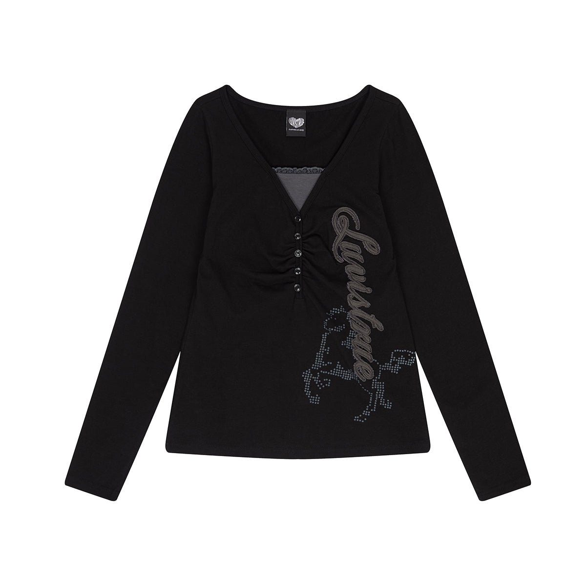 （韓国発送）EL HORSE SLIM-FIT TEE (BLACK)