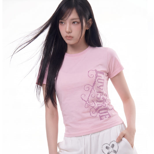 （韓国発送）EL LUVISTRUE LOGO TEE (PINK)