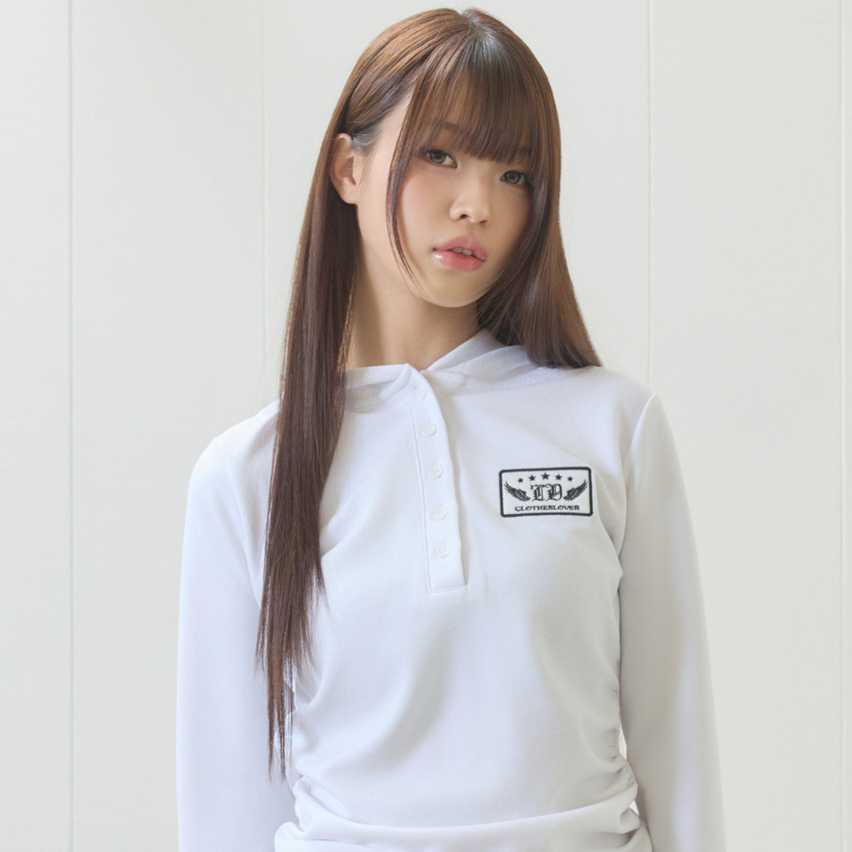 （韓国発送）EL PATCH HOOD T-SHIRT (WHITE)