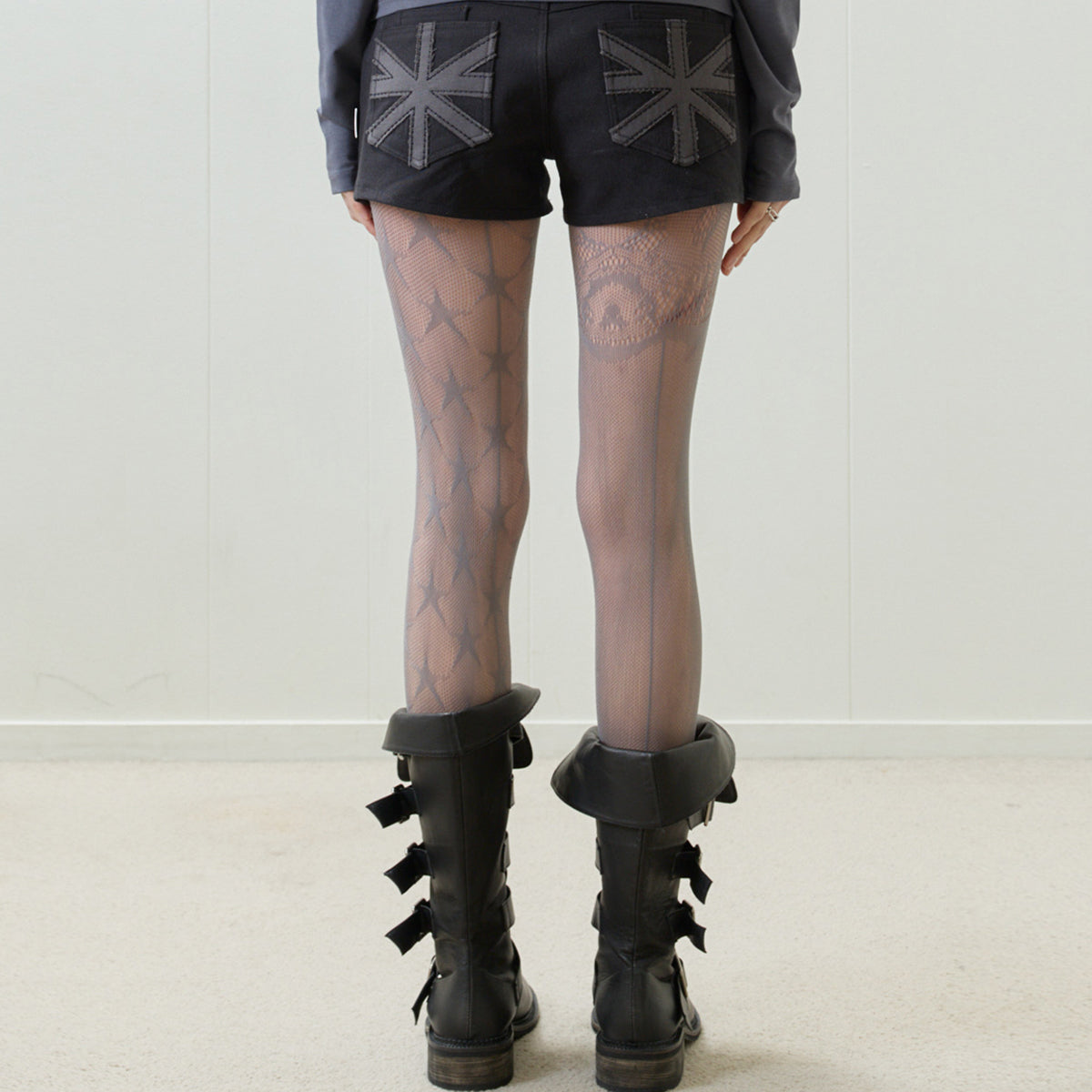 （韓国発送）EL POCKET PATCH BELT SHORTS (BLACK)
