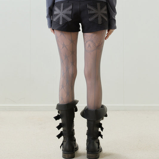 （韓国発送）EL POCKET PATCH BELT SHORTS (BLACK)
