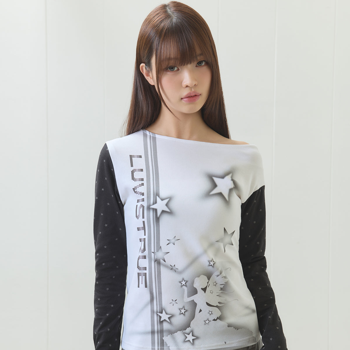 （韓国発送）EL STAR FAIRY ONE-SHOULDER TEE (WHITE)