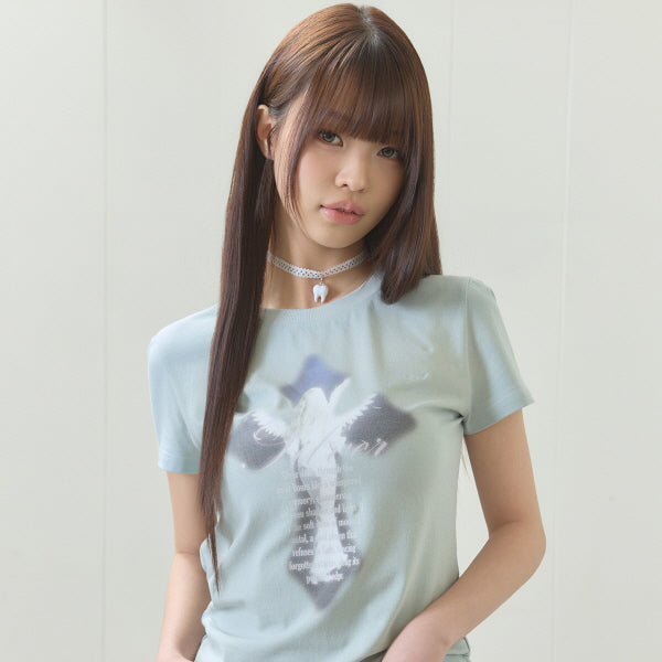 （韓国発送）EL CROSS FAIRY GRAPHIC TEE (MINT)