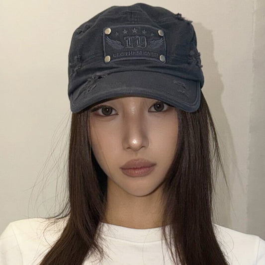 【6/8予約配送】（韓国発送）EL DAMAGE PATCH CAP (NAVY)