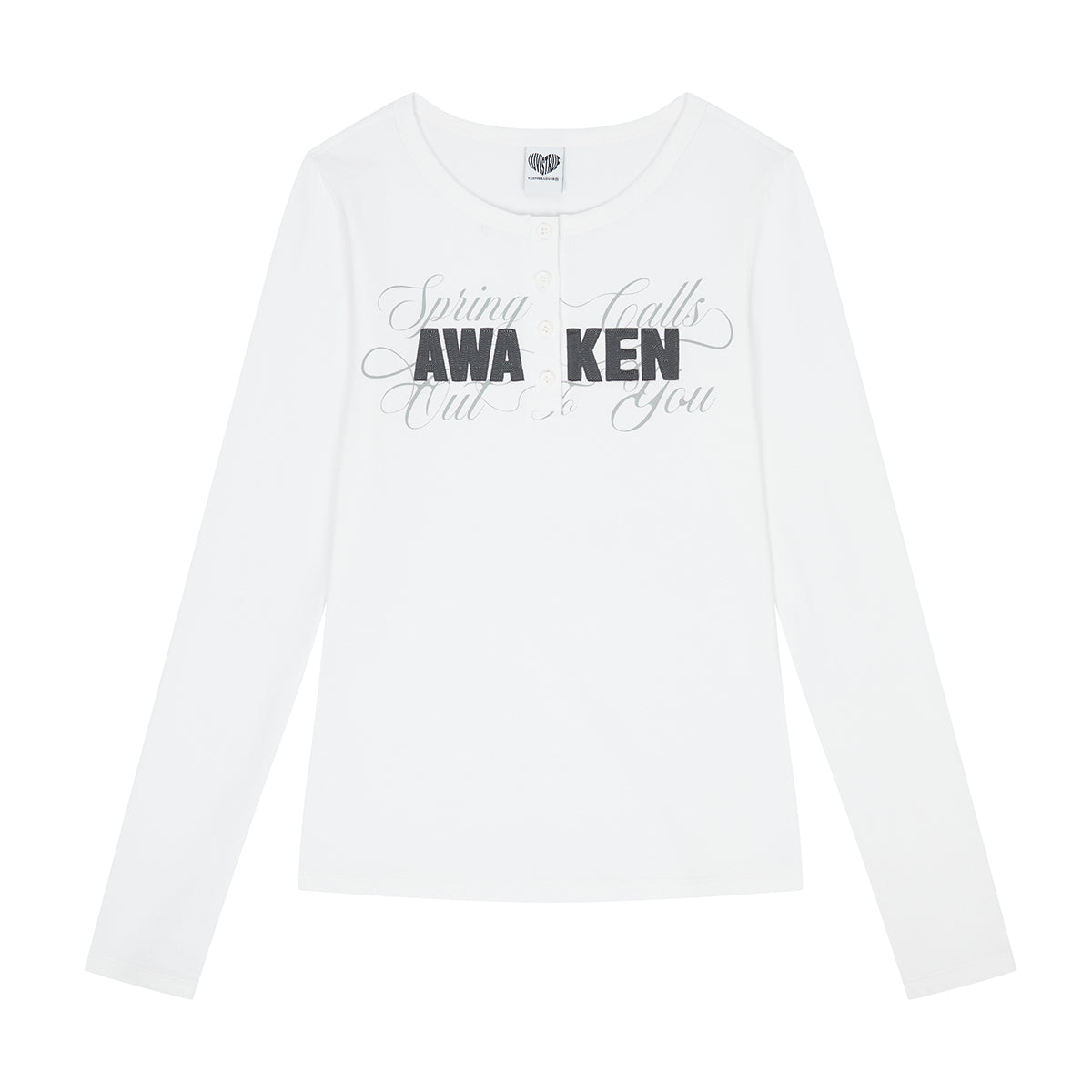 （韓国発送）EL HENLEY NECK SLEEVE TEE (WHITE)