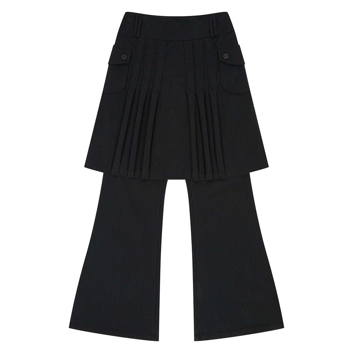 （韓国発送）EL PLEATED SHIRRING SKIRT PANTS (BLACK)