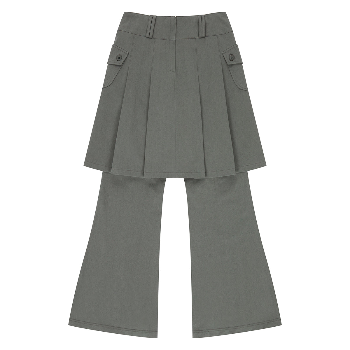 （韓国発送）EL PLEATED SHIRRING SKIRT PANTS (GRAY)