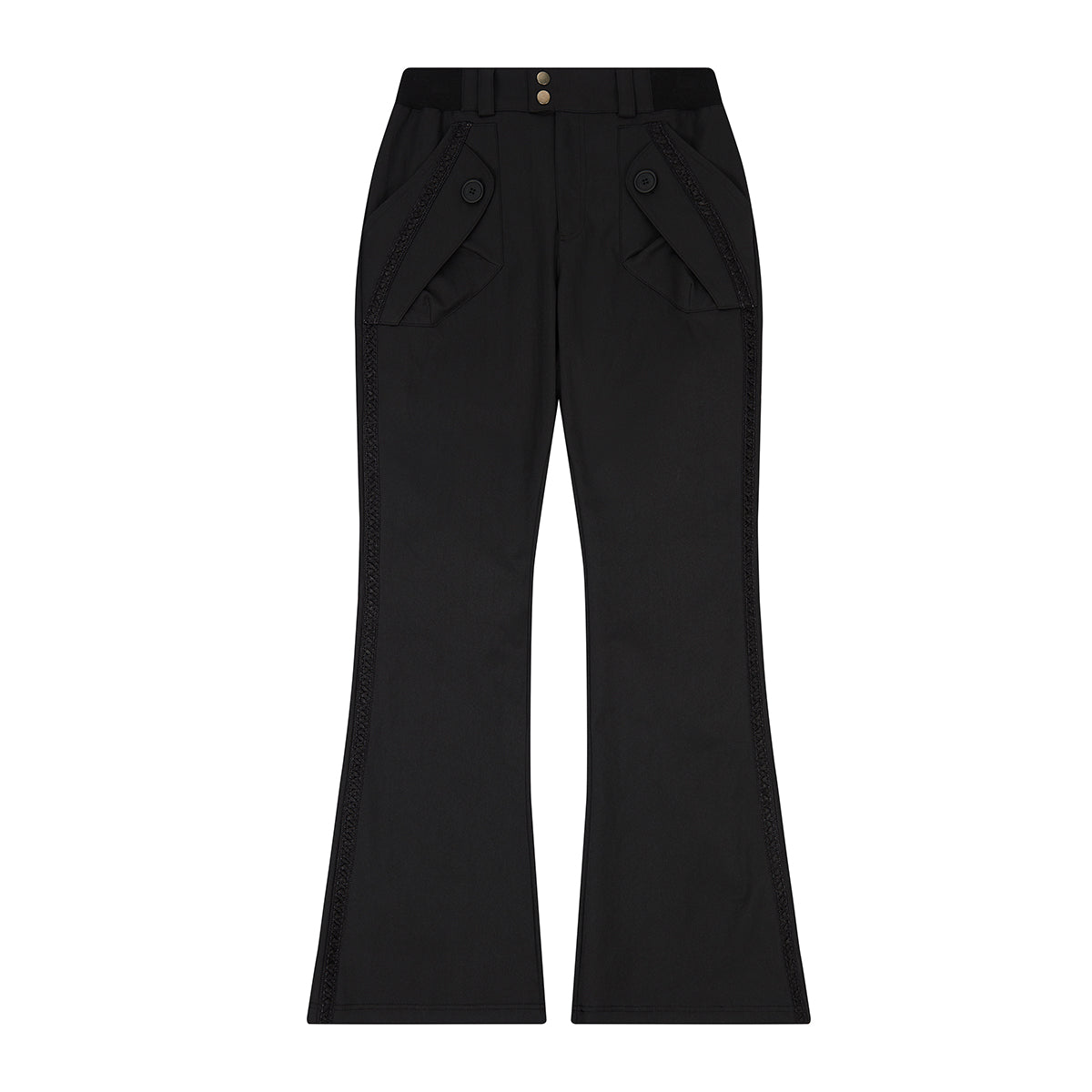 （韓国発送）EL RIBBON BOOTSCUT PANTS (BLACK)