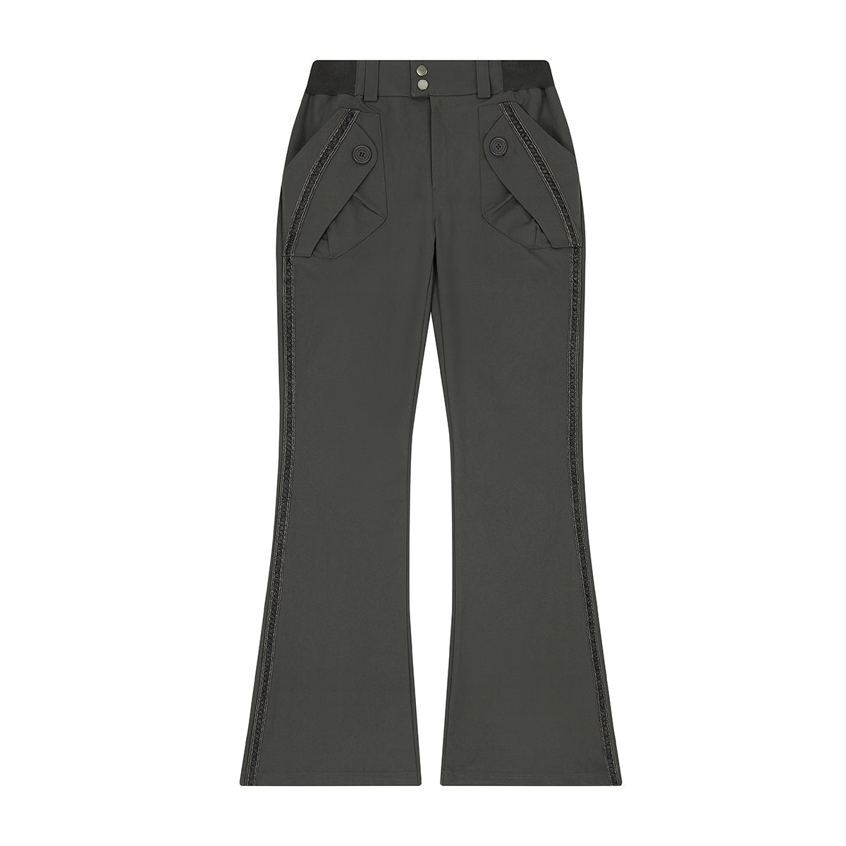 （韓国発送）EL RIBBON BOOTSCUT PANTS (CHARCOAL)