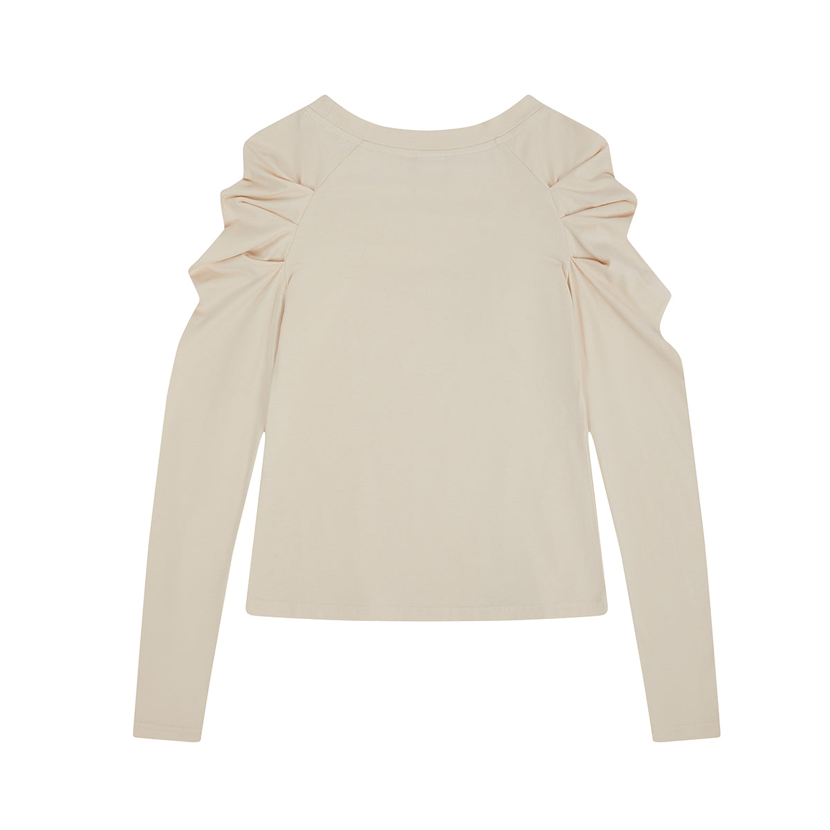 （韓国発送）EL ROSETTE SHIRRING TEE (CREAM)
