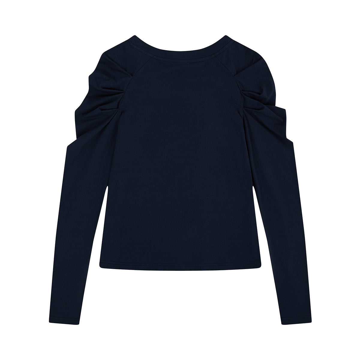 （韓国発送）EL ROSETTE SHIRRING TEE (NAVY)