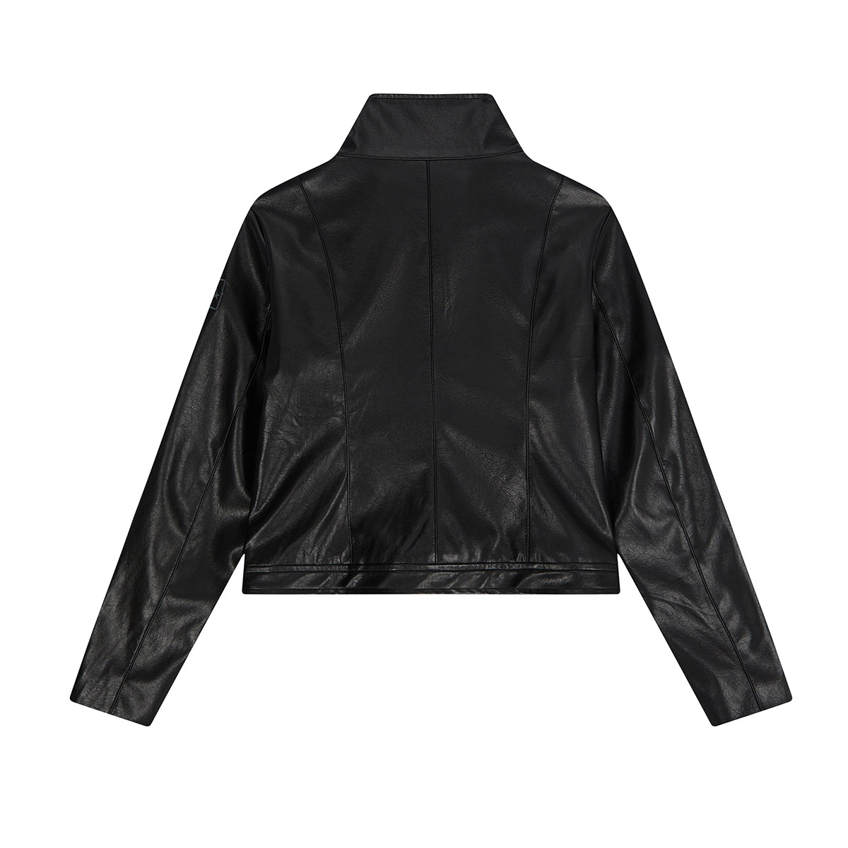 【女優 チェ・ヒジン着用】（韓国発送）EL SHIRRING LEATHER JACKET (BLACK)