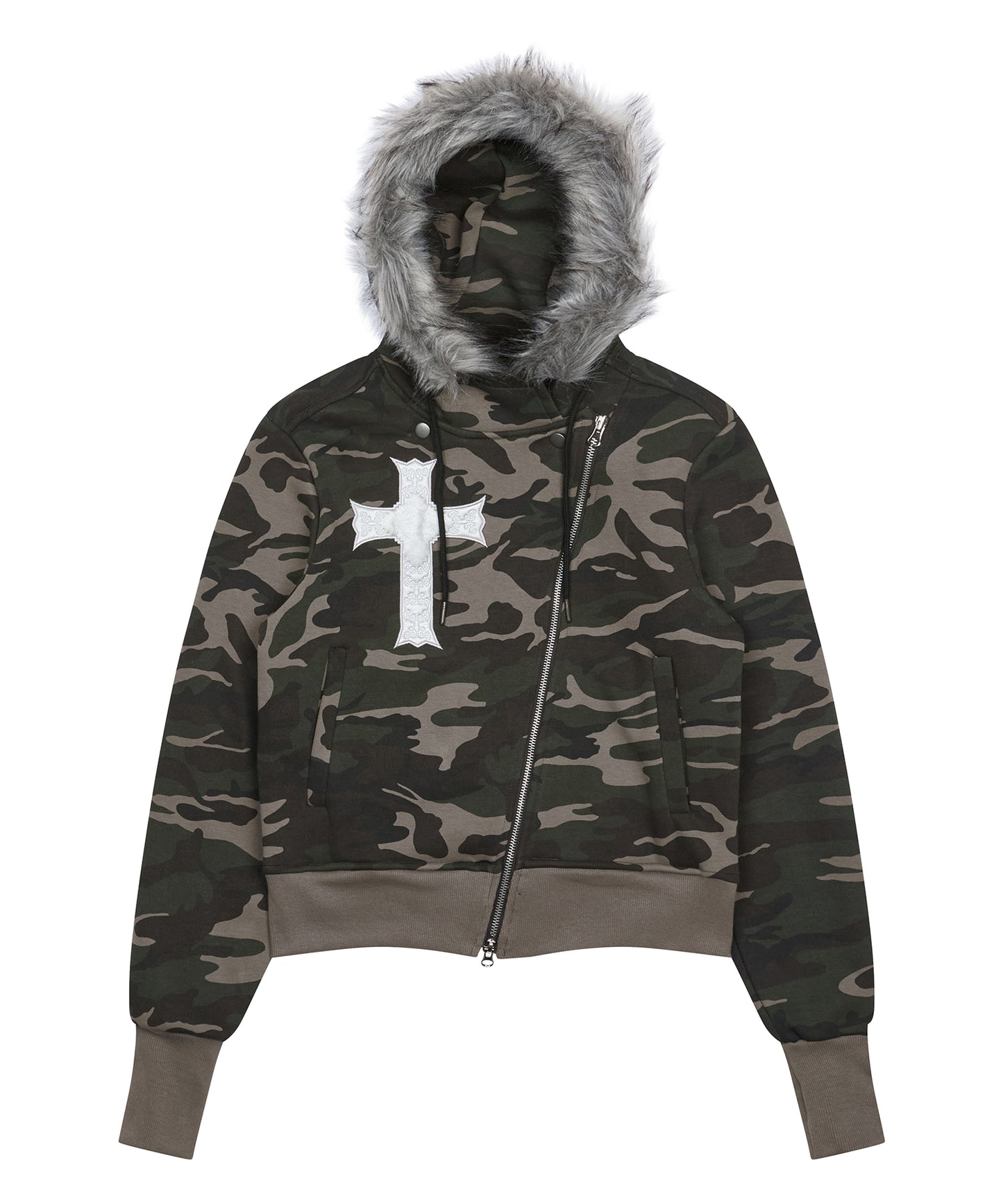 （韓国発送）GT FUR UNBALANCE HOOD ZIP UP (CAMO)