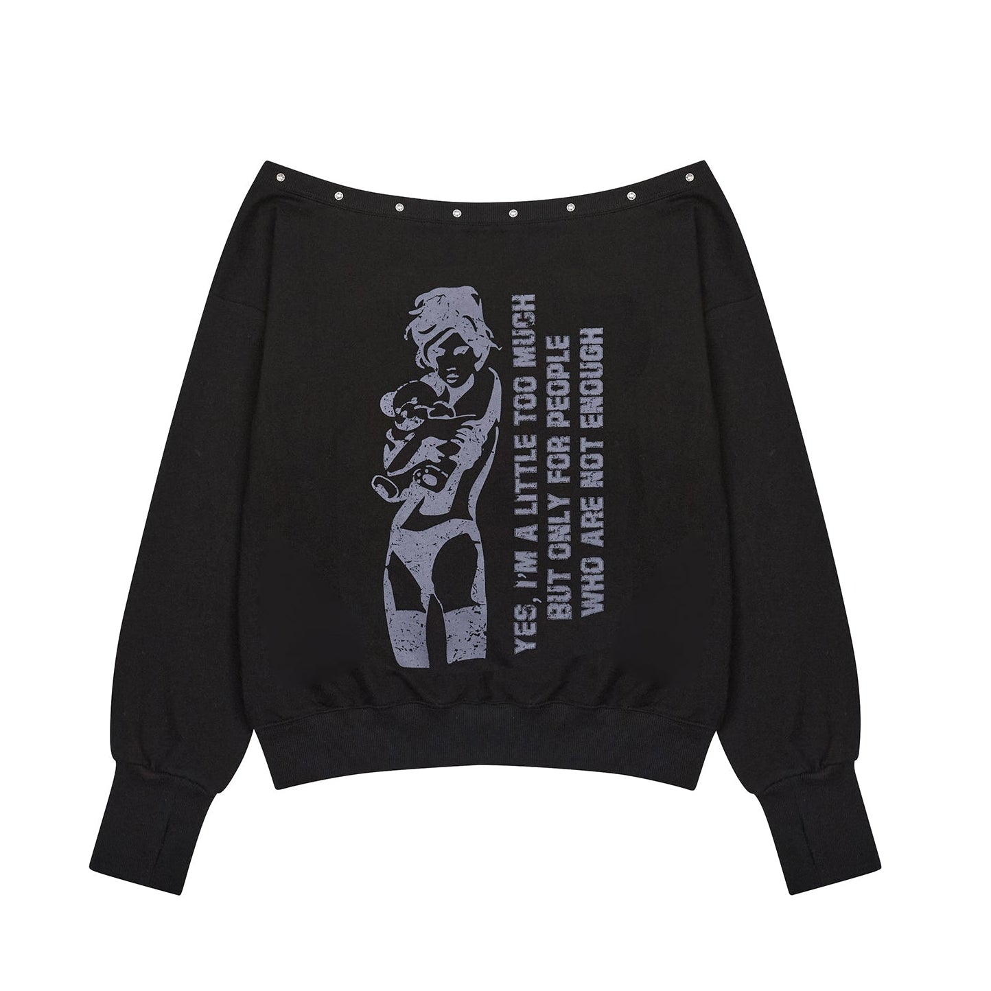 【Hearts2Hearts ジウ着用】（韓国発送）GT ONE SHOULDER SWEATSHIRT (BLACK)