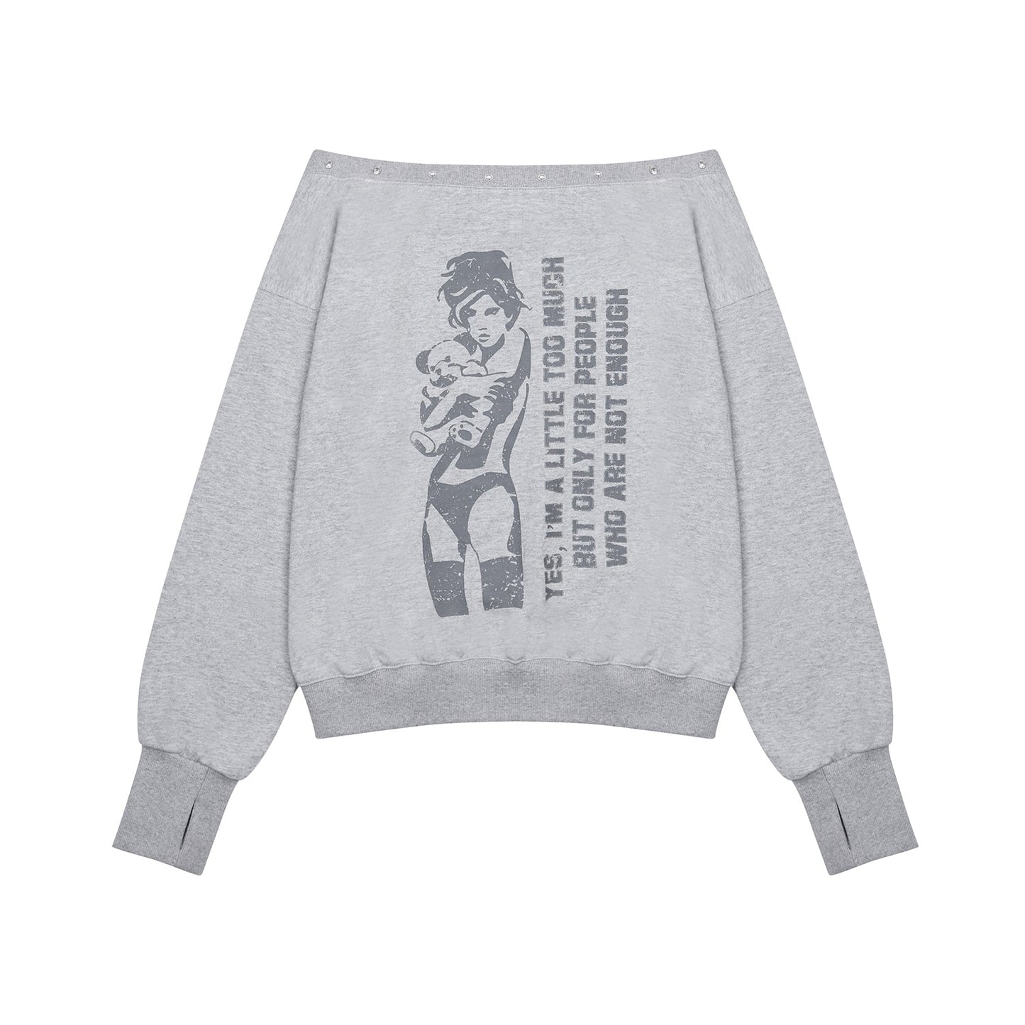 【MEOVV ナリン着用】（韓国発送）GT ONE SHOULDER SWEATSHIRT (GRAY)