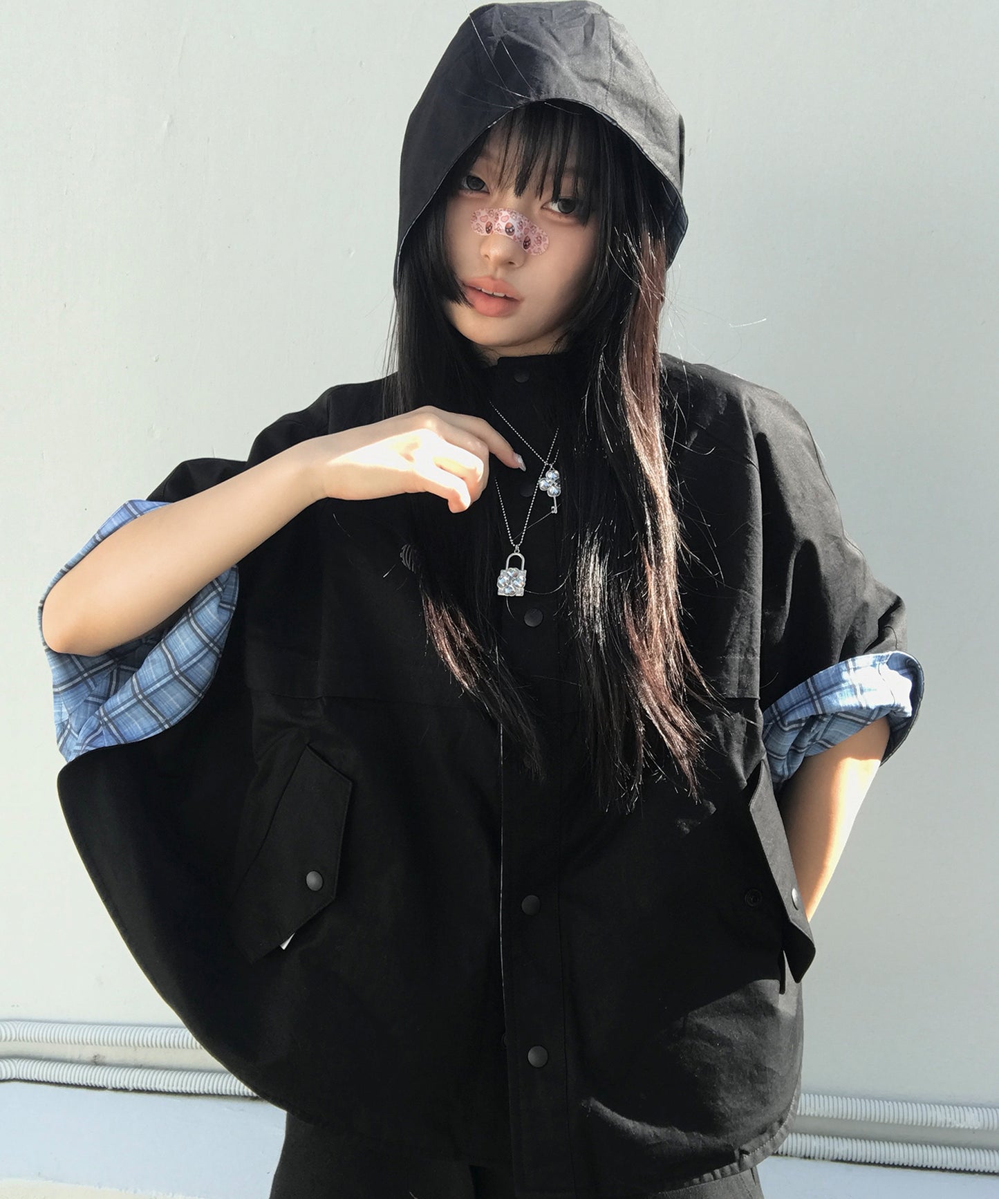 （国内発送）SHUGO CHARA! CHECK CAPE BLUE