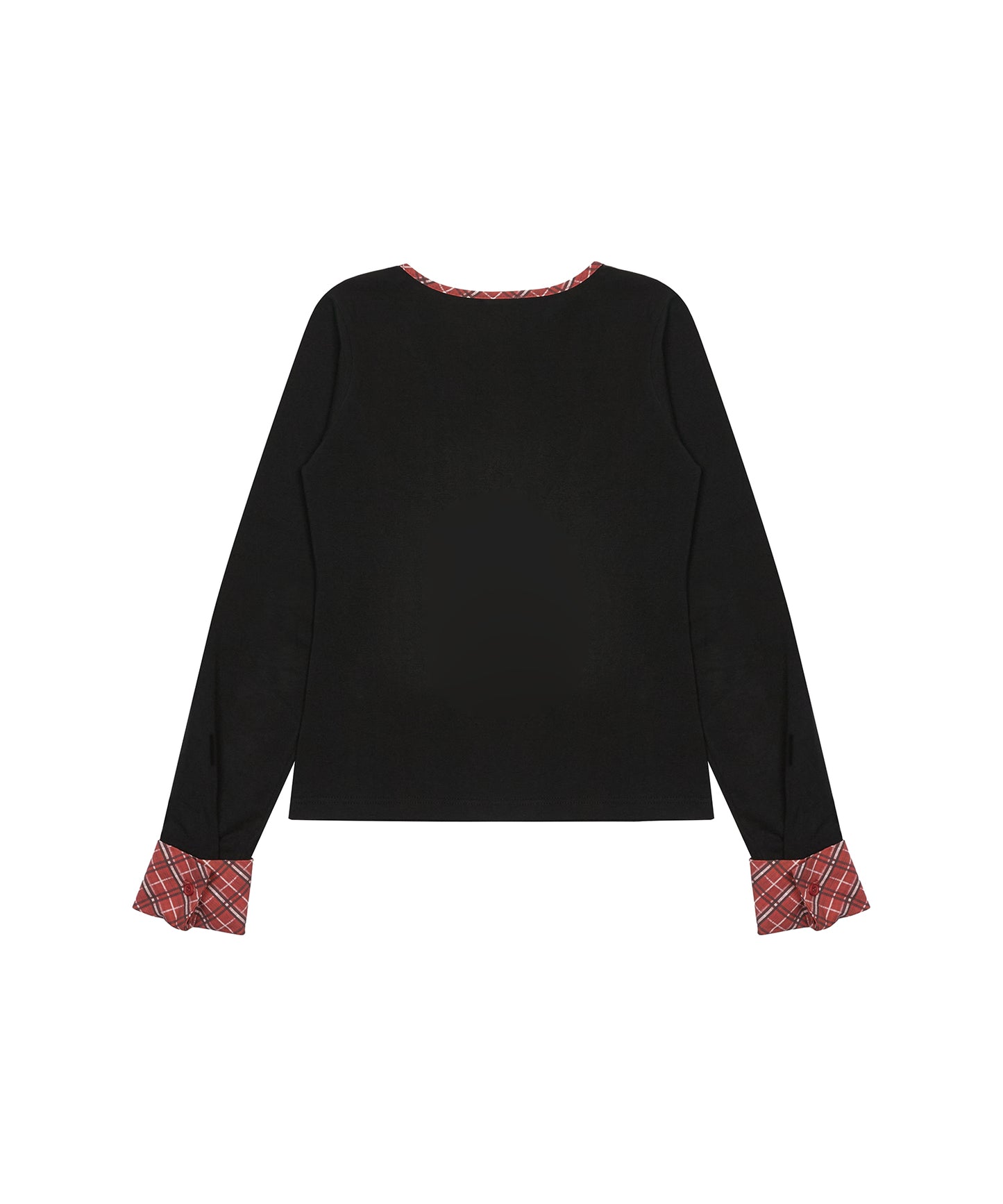 （韓国発送）SHUGO CHARA! CHECK SLEEVE TEE BLACK