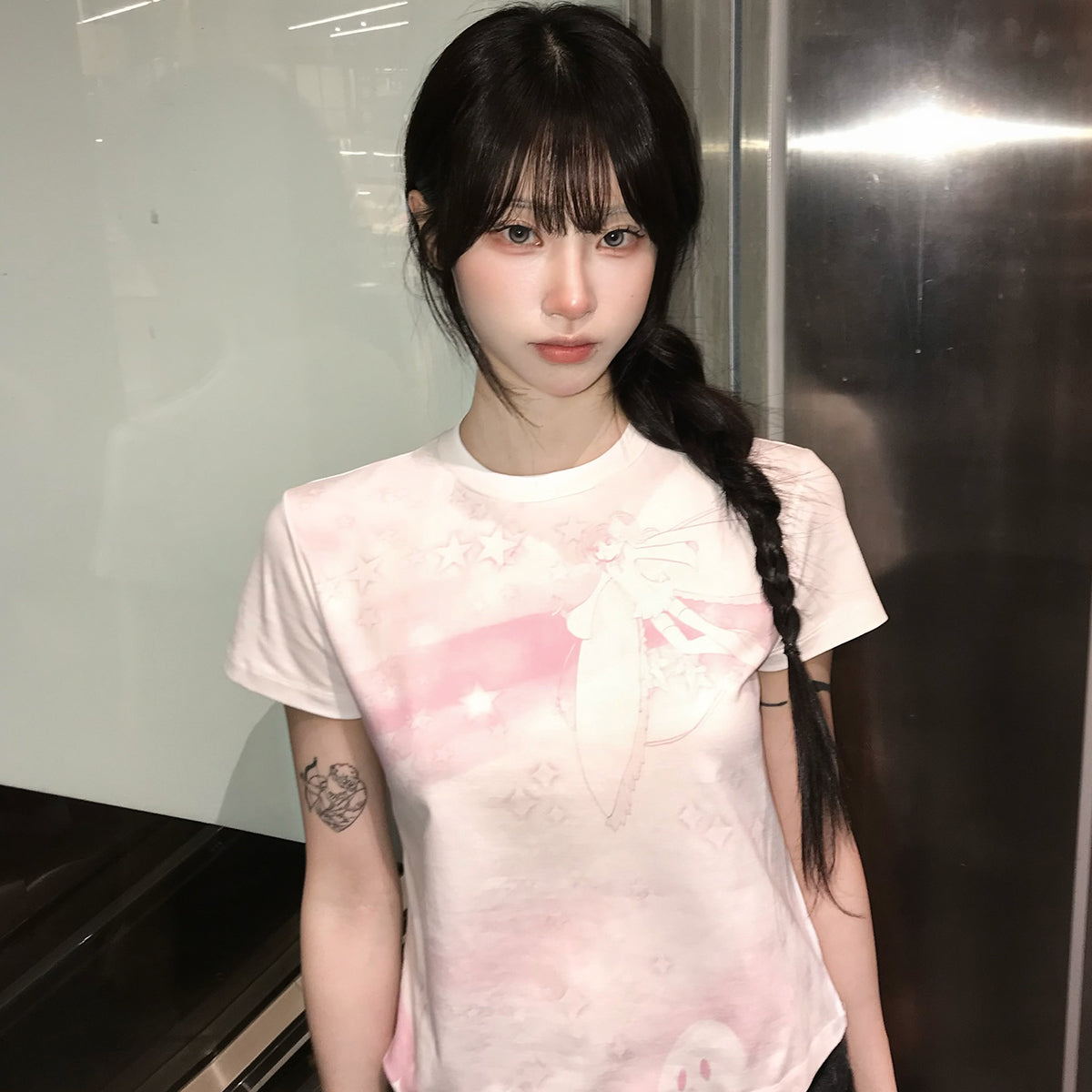 （韓国発送）SHUGO CHARA! PINK RAINBOW TEE (WHITE)