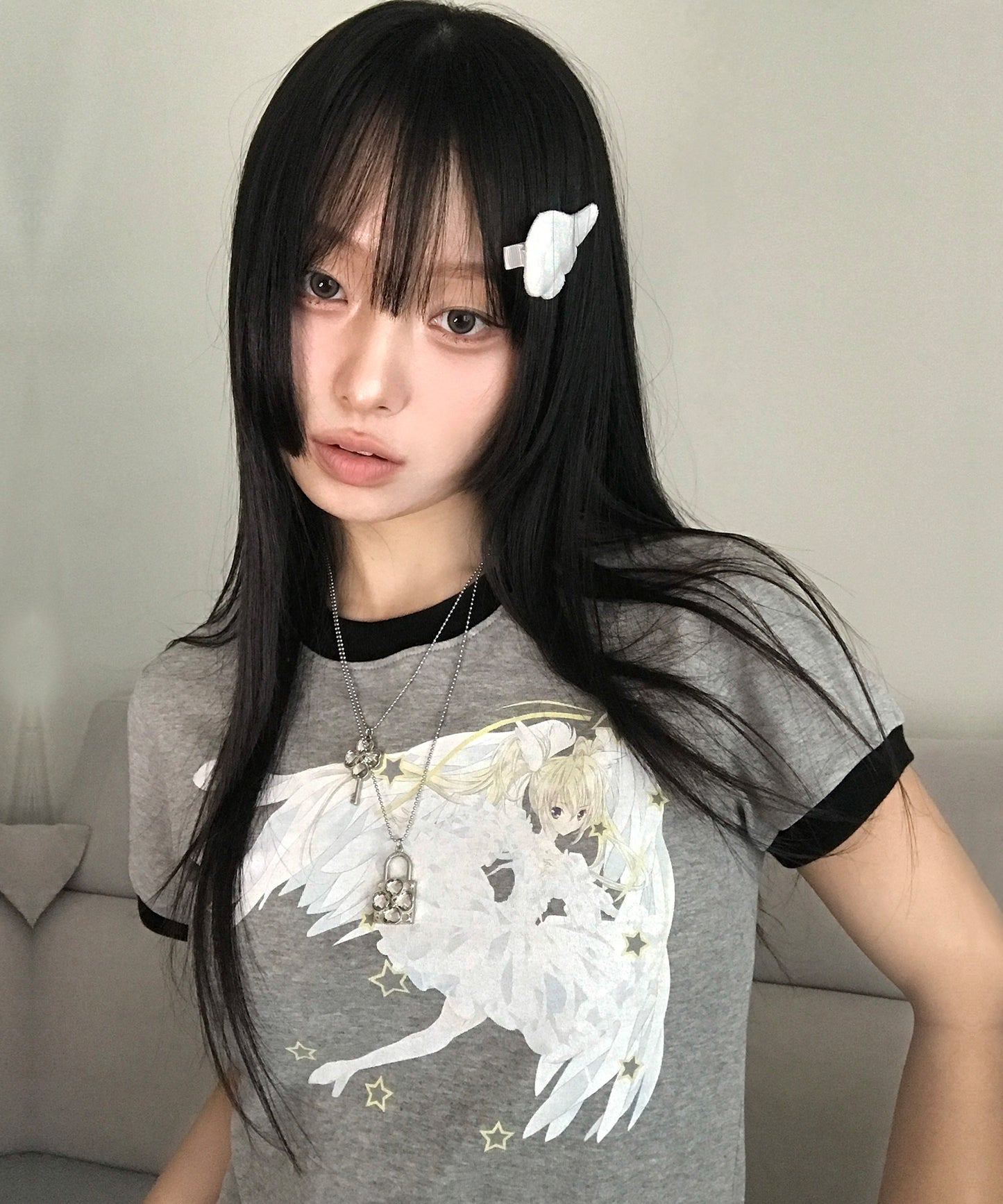 （国内発送）SHUGO CHARA! RINGER TEE GRAY