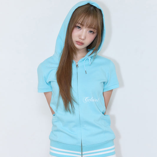 【6/5予約配送】（韓国発送）SY ANGEL HOOD ZIP UP (BLUE)