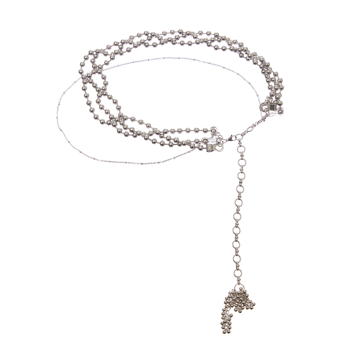 （韓国発送）SY BEAD CHAIN BELT (SILVER)